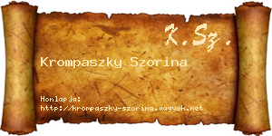 Krompaszky Szorina névjegykártya